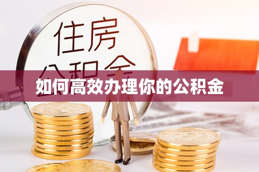 当阳如何高效办理你的公积金