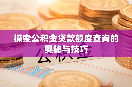 当阳探索公积金贷款额度查询的奥秘与技巧