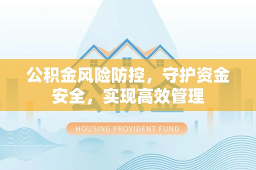 当阳公积金风险防控，守护资金安全，实现高效管理