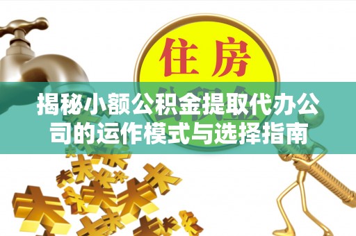 当阳揭秘小额公积金提取代办公司的运作模式与选择指南
